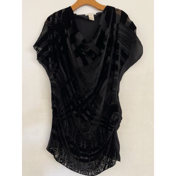 Gold Hawk Silk Blend Top Tunic Burnout Velvet Sleeveless Luxurious Whimsigoth - Picture 1 of 7